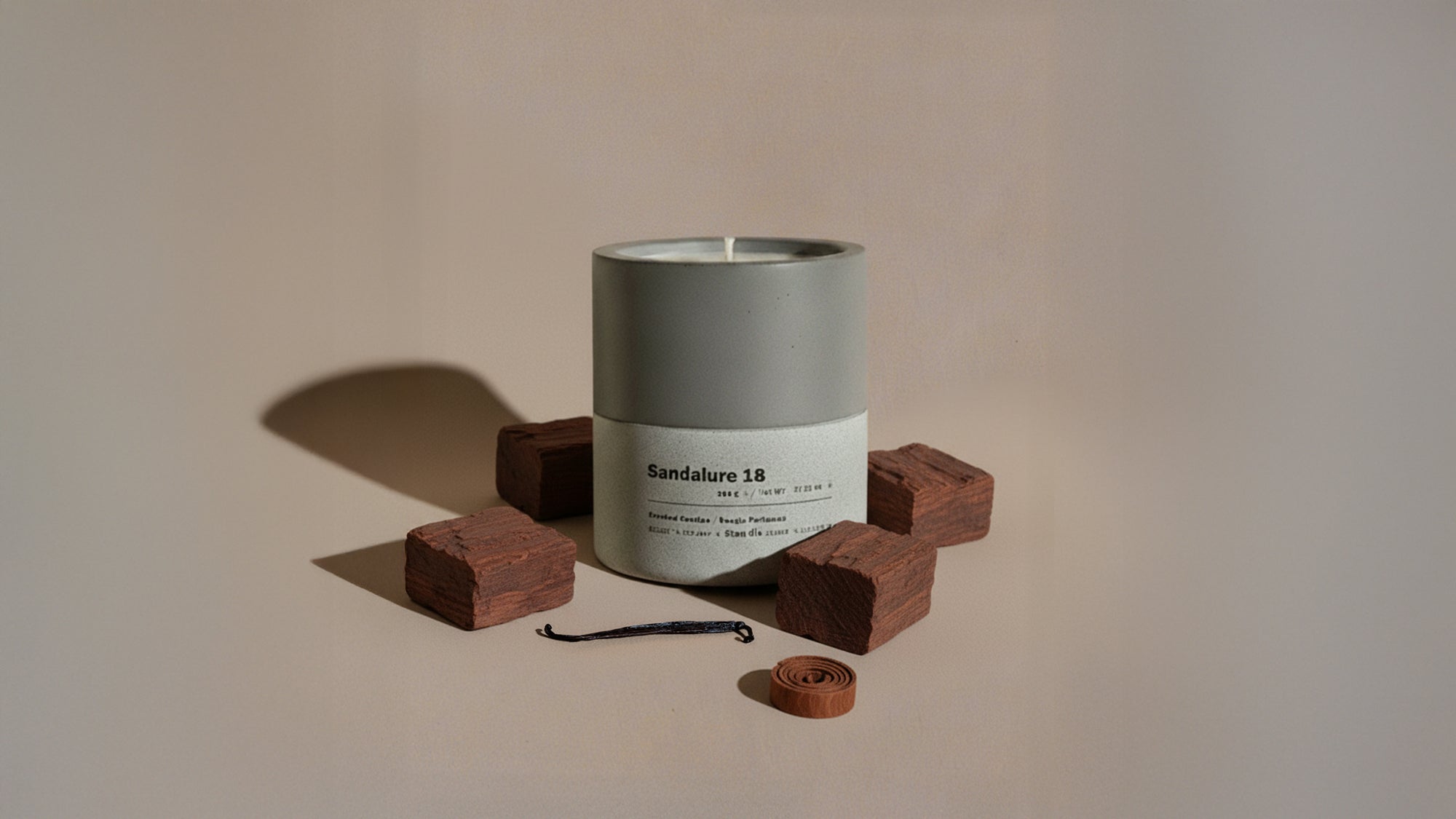 The warm, creamy, and woody essence of sandalwood, perfectly captured in Sandalure 18