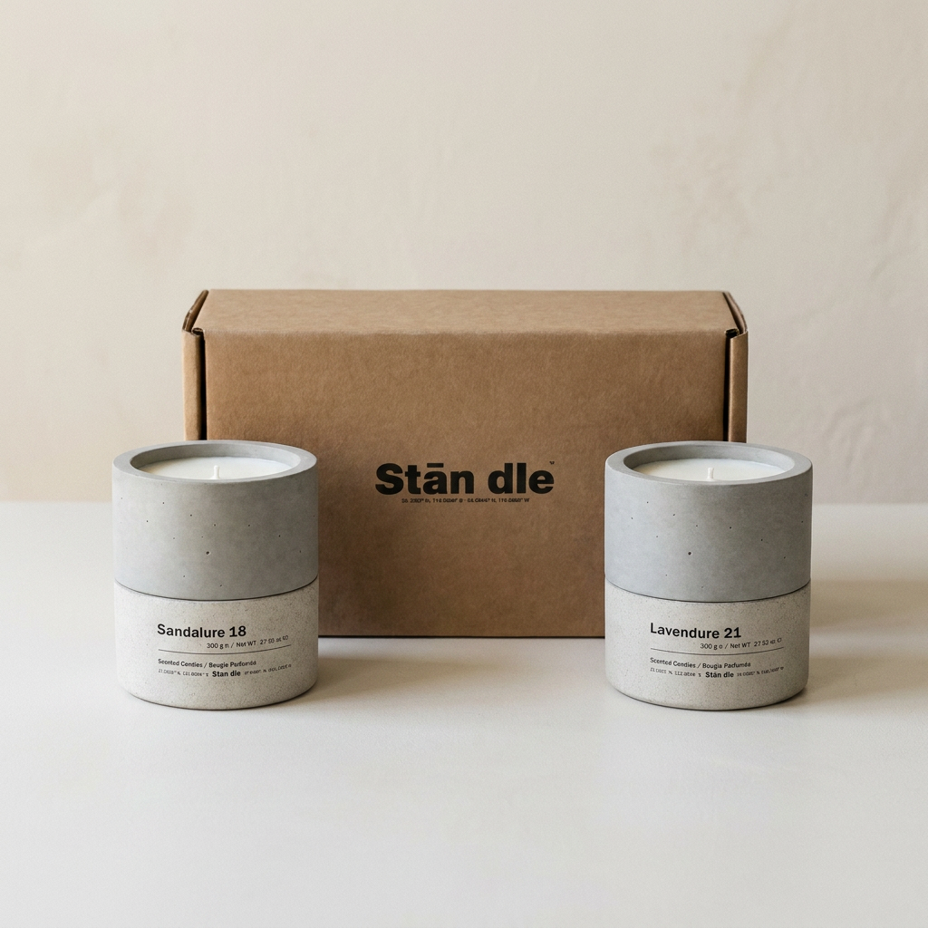 Stāndle candle gift set — The Duo with Sandalure 18 and Lavendure 21 in kraft gift box