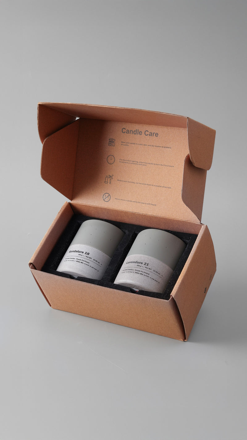 The Signature Candle Gift Set | Concrete Candles | Lavender & Santal Scents