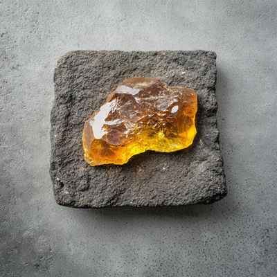 Amber stone, one of the natural ingredients in Lavendure 21, contributing a warm, rich note to the fragrance