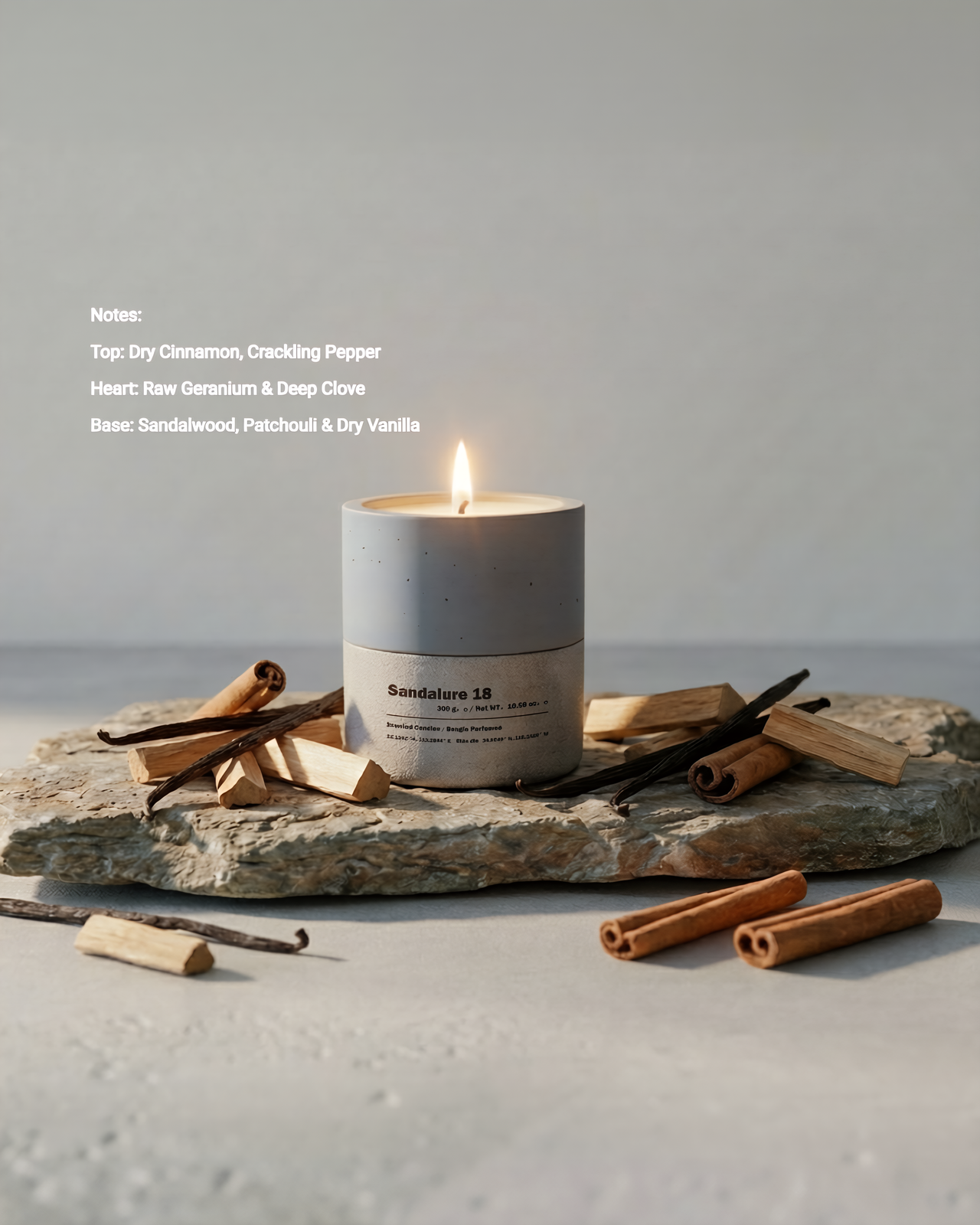 Sandalure 18 | Sandalwood, Vanilla & Warm Cinnamon Soy Candle