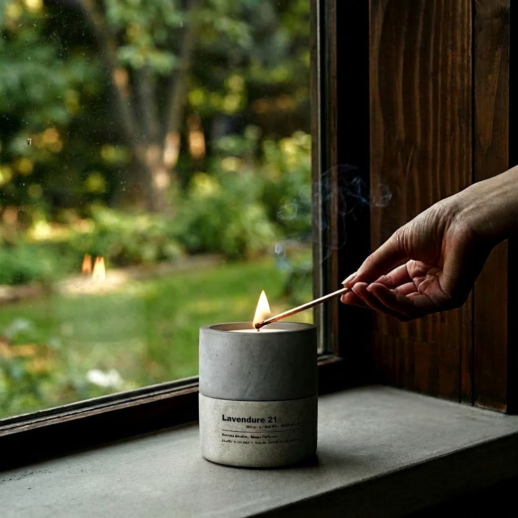 Lavendure 21: Eucalyptus, Lavender & Oakmoss Concrete Soy Candle