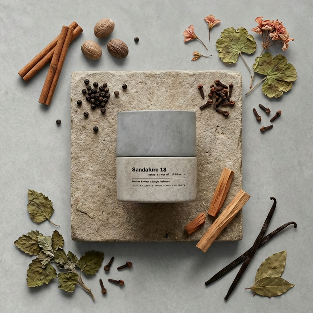 Sandalure 18 | Sandalwood, Vanilla & Warm Cinnamon Soy Candle