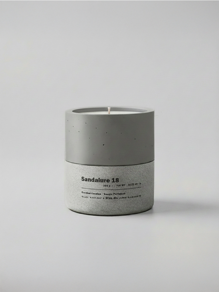 Sandalure 18  | Sandalwood, Vanilla & Cinnamon Scent | Concrete Candle