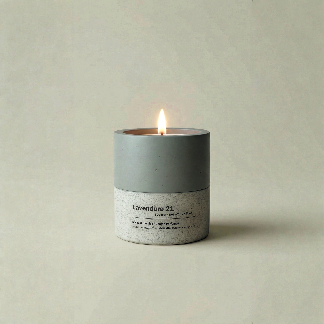 Lavendure 21 lavender eucalyptus soy candle in concrete vessel