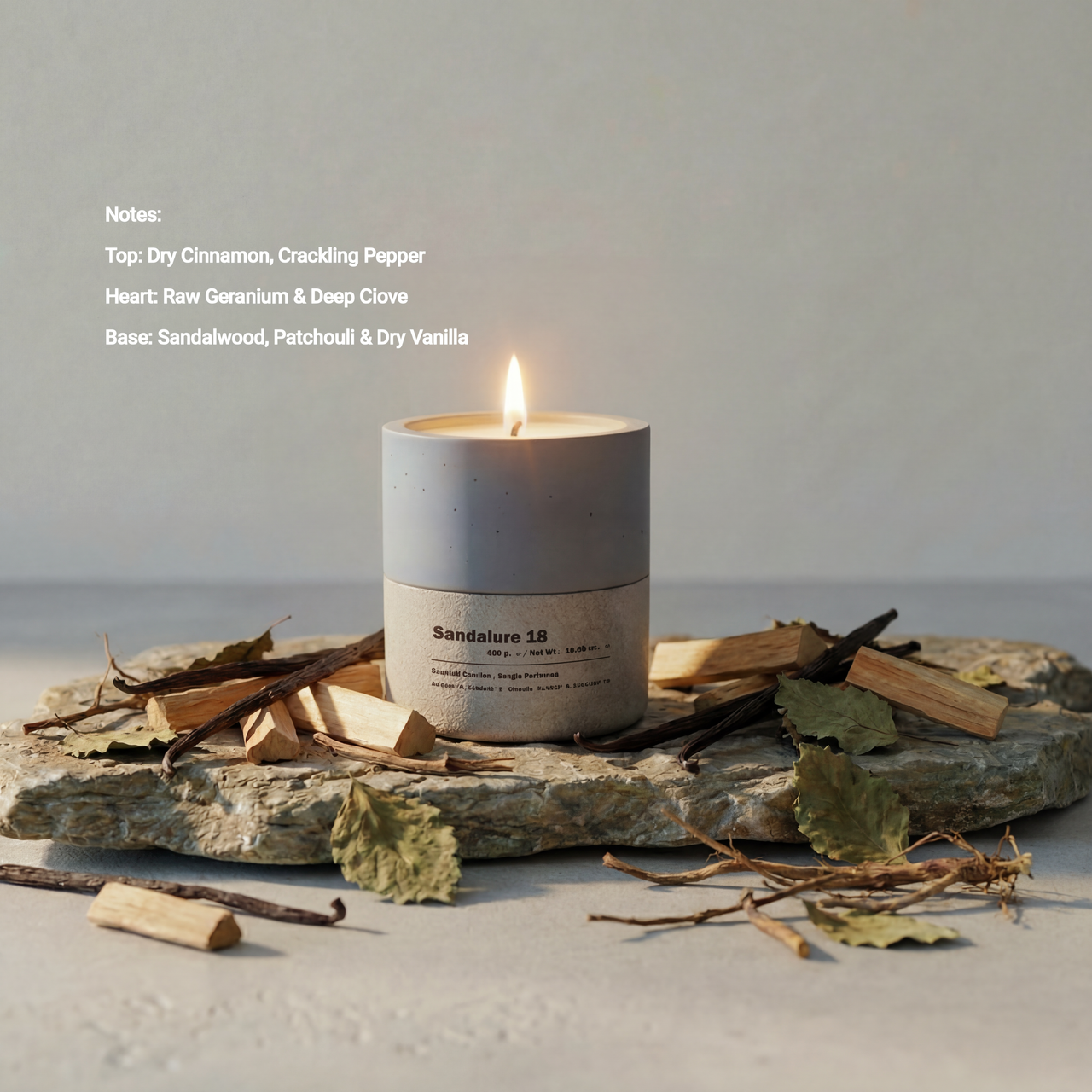 Sandalure 18 | Sandalwood Non-Toxic Scented Candle | Stān dle